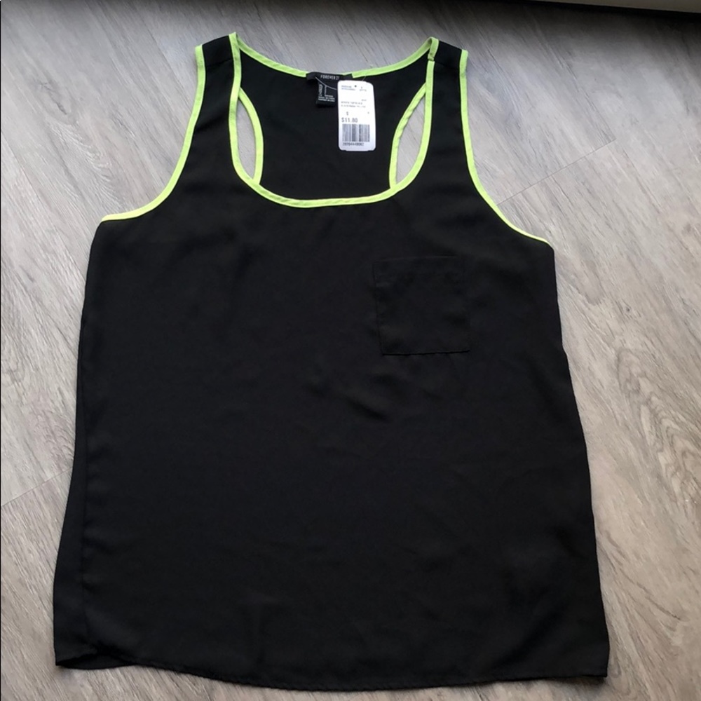 NWT black and green tank top